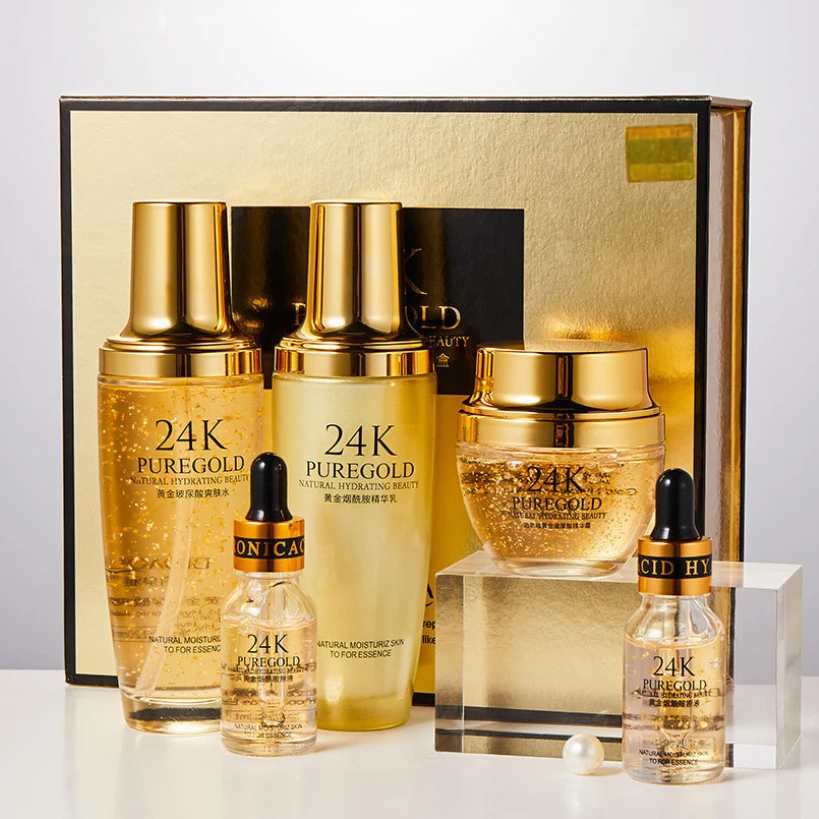 

private label cosmetics gold korean skin care 24k gold beauty skin lotion set