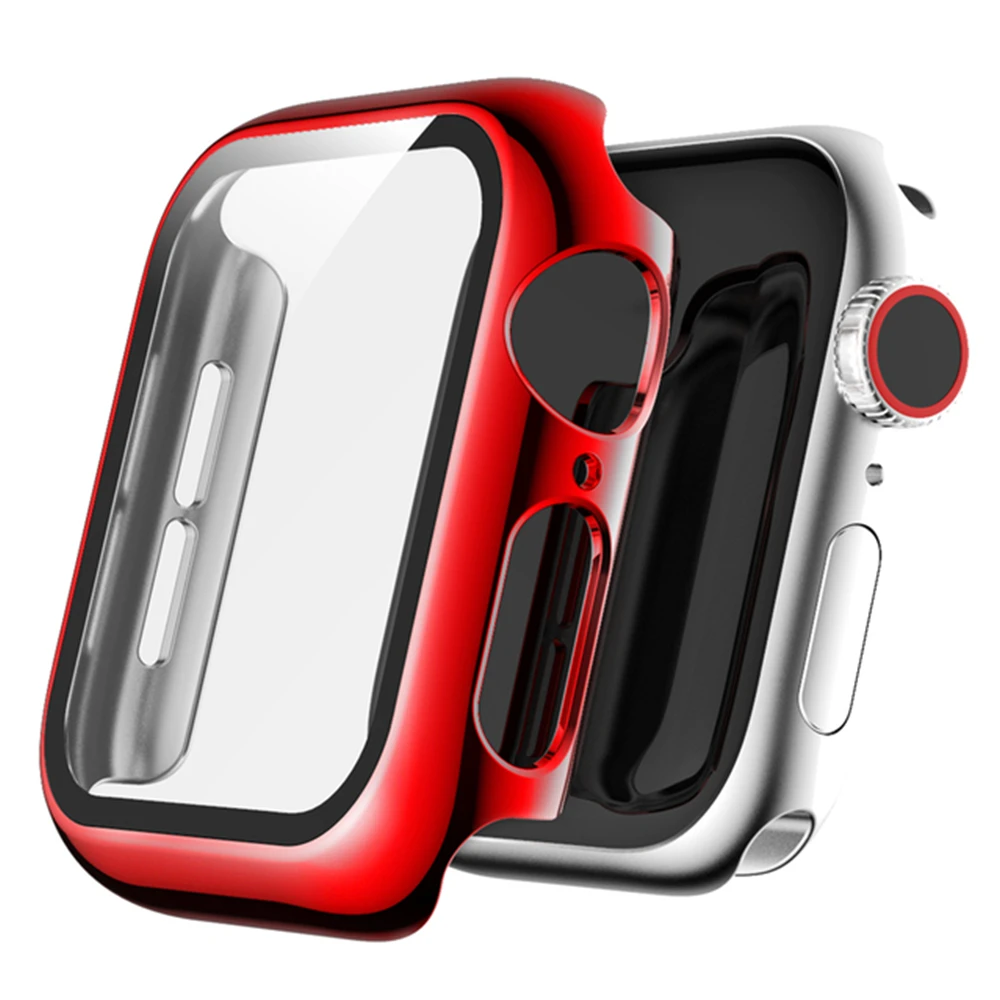 

Luxury Plating PC Watch Cover For iWatch Series 6 SE 5 4 W26+ T500 Clear Bumper Case For Apple Watch 38mm 42mm 40mm 44mm