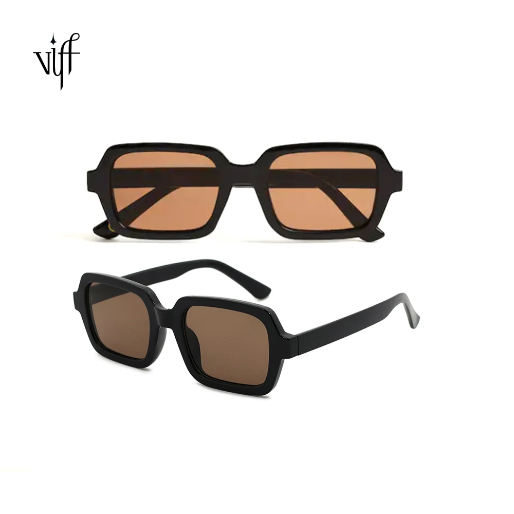 

VIFF HP20594 Wholesale Custom Shades Lepoard Marble Frame OEM Glass Lens Sun Glasses River Fashion Rectangle Sunglasses 2021