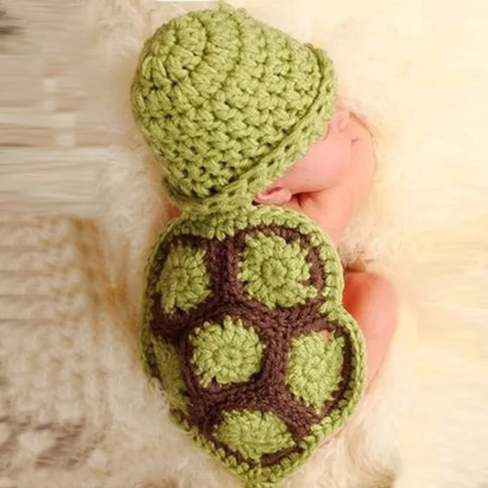 

2022 Milk cotton new baby boys girls handmade photography romper turtle shape baby clothing infants bows headbands, As picture