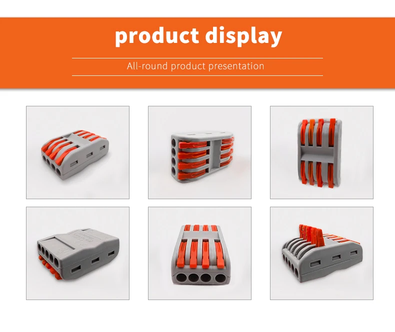 4 in 4 out SPL-4 LEVER-NUTS 4 Conductor Compact push in wire connectors wire to wire type 4 holes terminal block