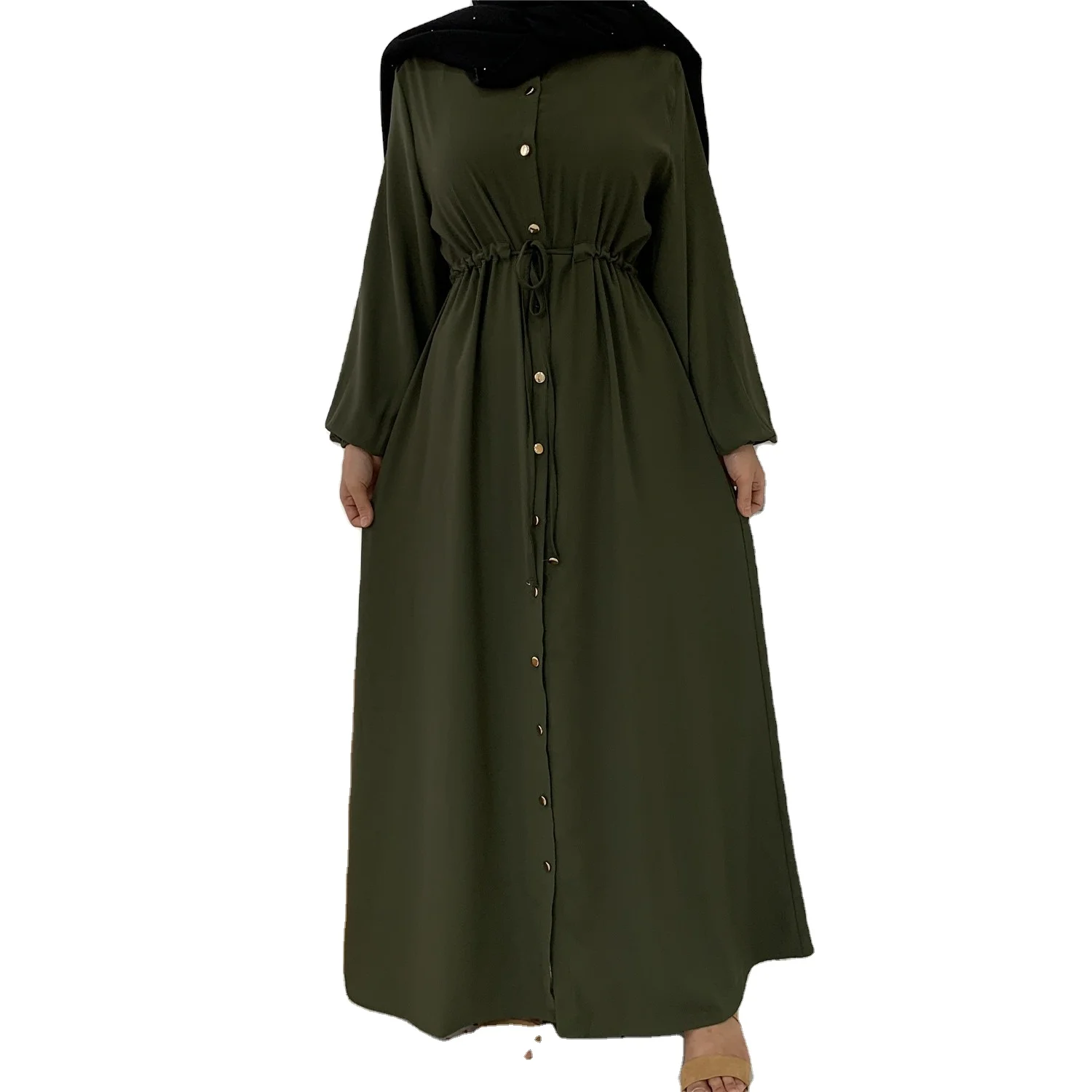 

2020 New Design Long Sleeve turkish modest muslim dresses nida black plain ladies abaya long dress muslim islamic clothing, 8 colors