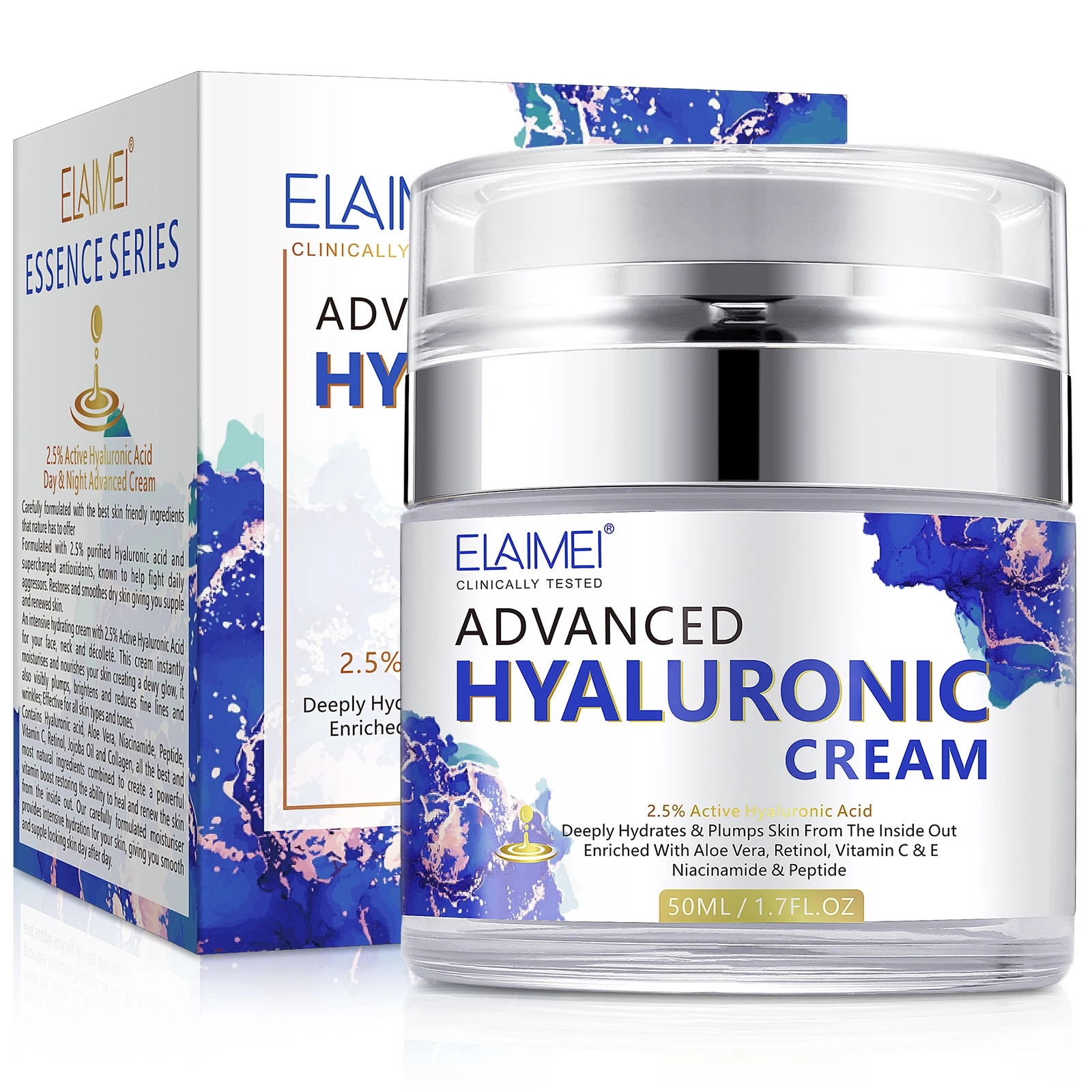 

ELAIMEI Anti Aging Remover Wrinkles Tightening Lifting Firming Face Cream Hyaluronic Acid Moisturizer Facial Cream