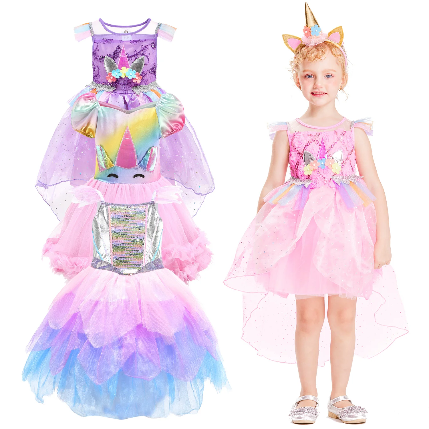 

TV & Movie Costumes Girls Dresses Kids Fashion Princess Unicorn Party Clothes Birthday Party Outfit