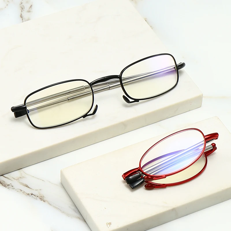 

2020 new foldable reading glasses unisex portable retractable antenna foot glasses +1.0 2.0 3.0 4.0