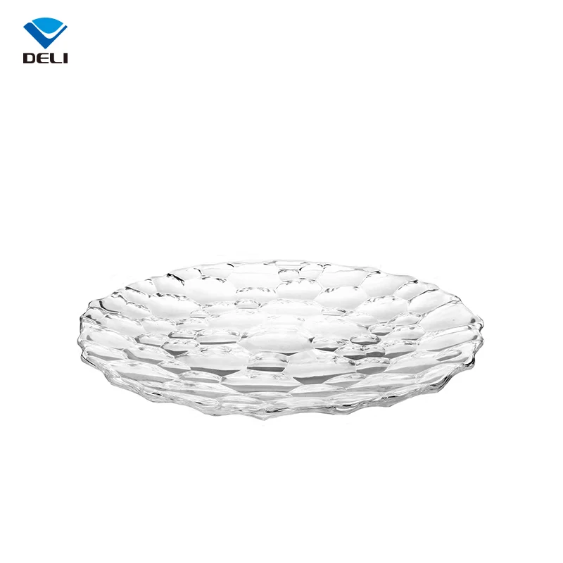

306mm 12inch Luxury Transparent Round Diner Charger Wedding Glass Plates, Clear
