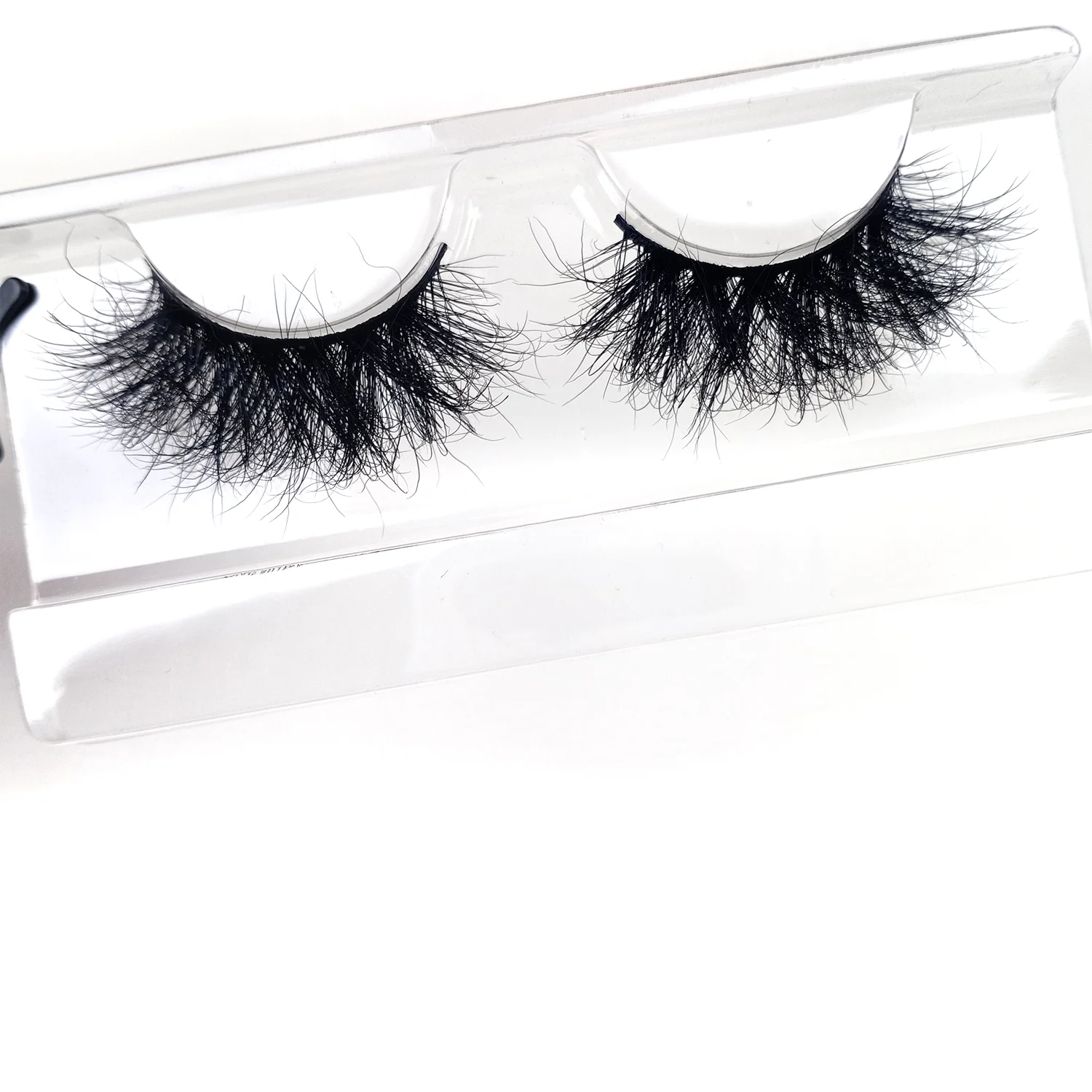 

Tulip wholesale 25mm 5d volume strip fur mink eyelashes set with paper card box, Natural black