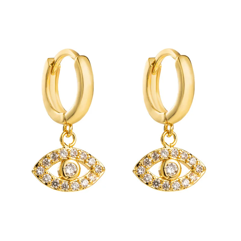 

New Arrival Fashion Gold Devil Eye Earrings For Women Vintage Crystal Statement Jewelry Best Birthday New Year Gift