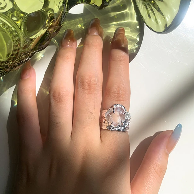 

VIANRLA gemstone ring 925 silver ring natural stone bold natural crystal rings