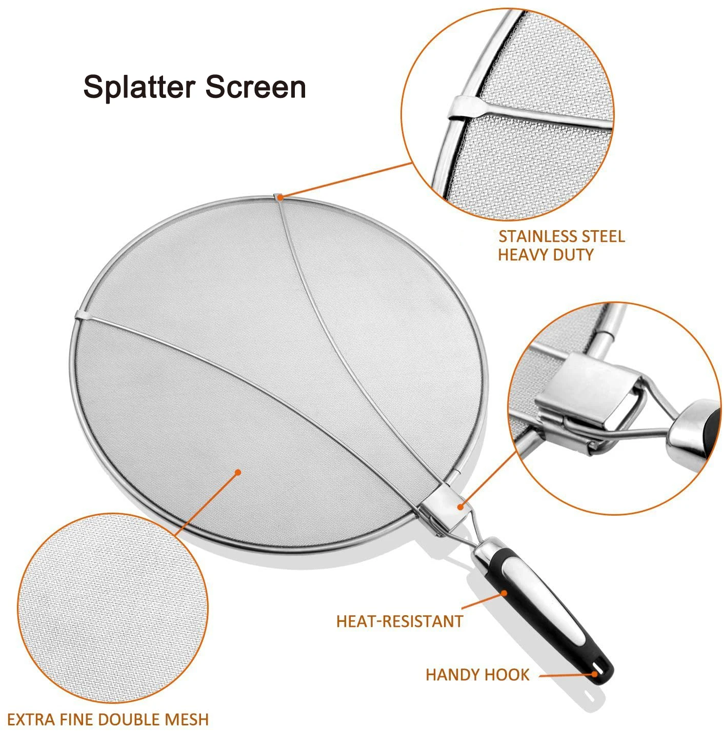 Stainless Steel Oil Splatter Screen For Frying Pan/splatter Guard For