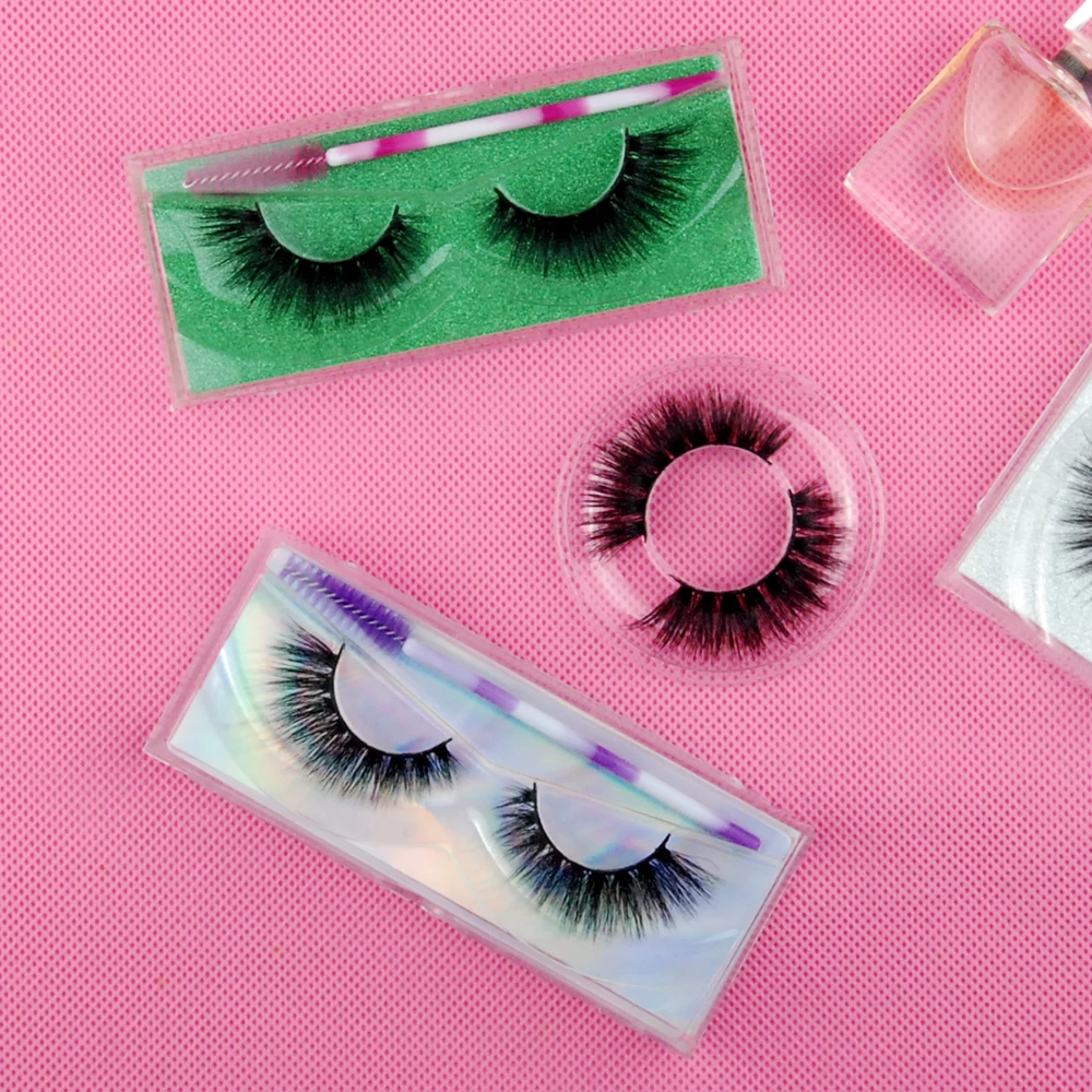 

False eyelashes 3d mink lashes custom packages Mink Lashes Cruelty Free Strips Lashes, Natural black
