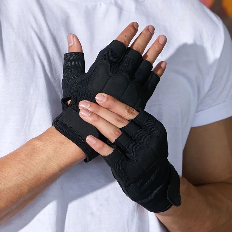 

Professional fingerless cycling gloves shockproof mountain riding gloves, Black,blue,green,orange