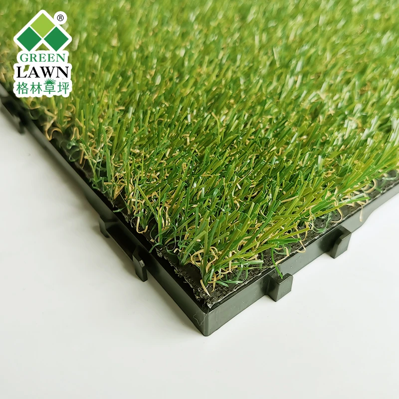 

china factory suspended splicing lawn synthetic lawn artificial grass, Green color