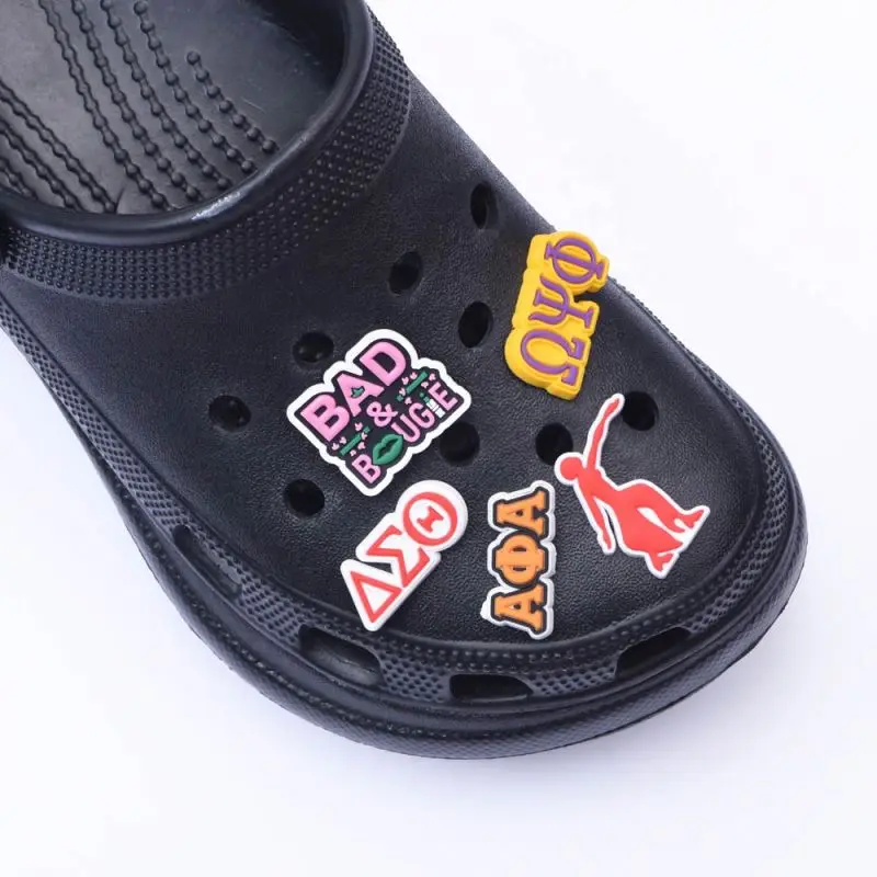 

sorority shoe charm fit for clog decoration college sign sheo charm for kids gift designer shoes charm for wholesale, Customized