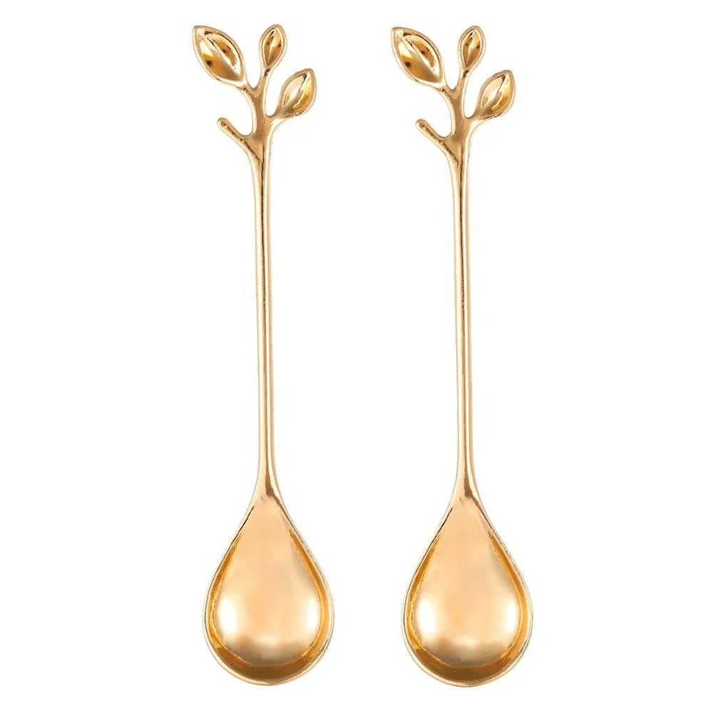 
Wholesale Stainless Steel Leaf Drink Tea Coffee Spoon Souvenirs Return Gifts Coffee Spoons For Guest 
