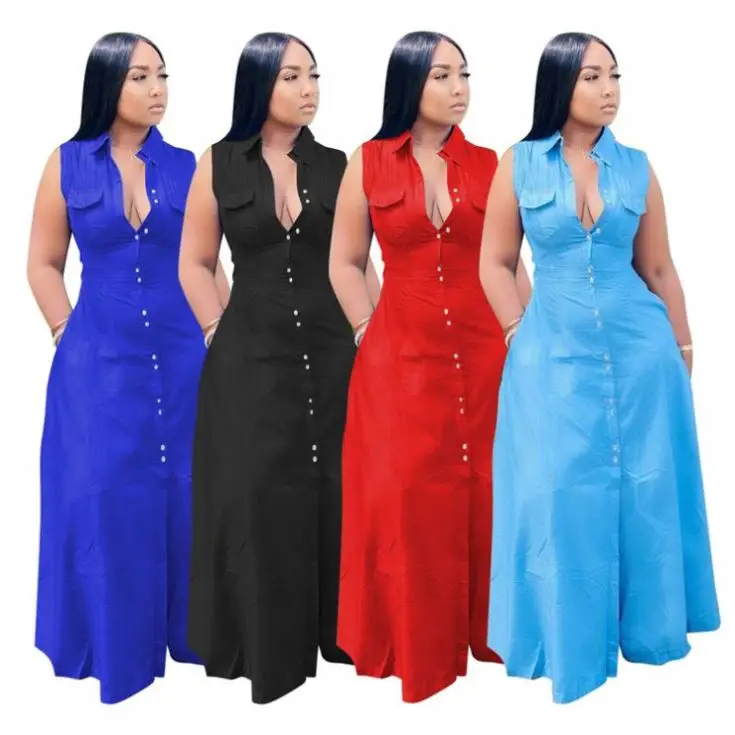 

TINA Best Design 2021 Summer Plus Size Women Clothing Sleeveless Solid Color Oversize Dress Women Casual Long Dress