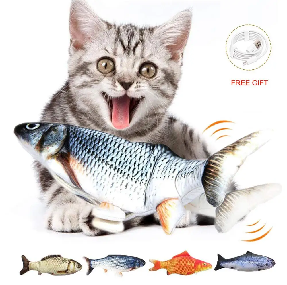 

30CM Electric USB Charging Simulation Fish Toys for Dog Chewing Playing Biting Electronic Pet Cat Toy