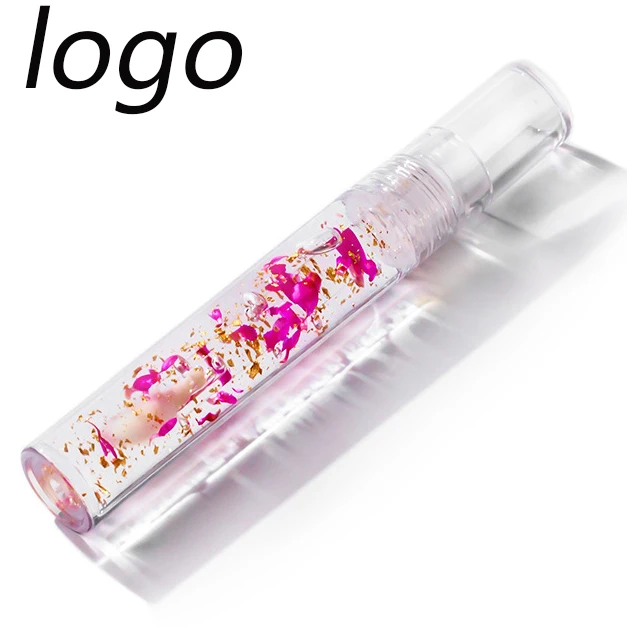

Hot Seller Wholesale Vendor Lip Gloss Flower Plastic Tube Clear Lipgloss Nude Shining Gloss Vegan Custom tubes
