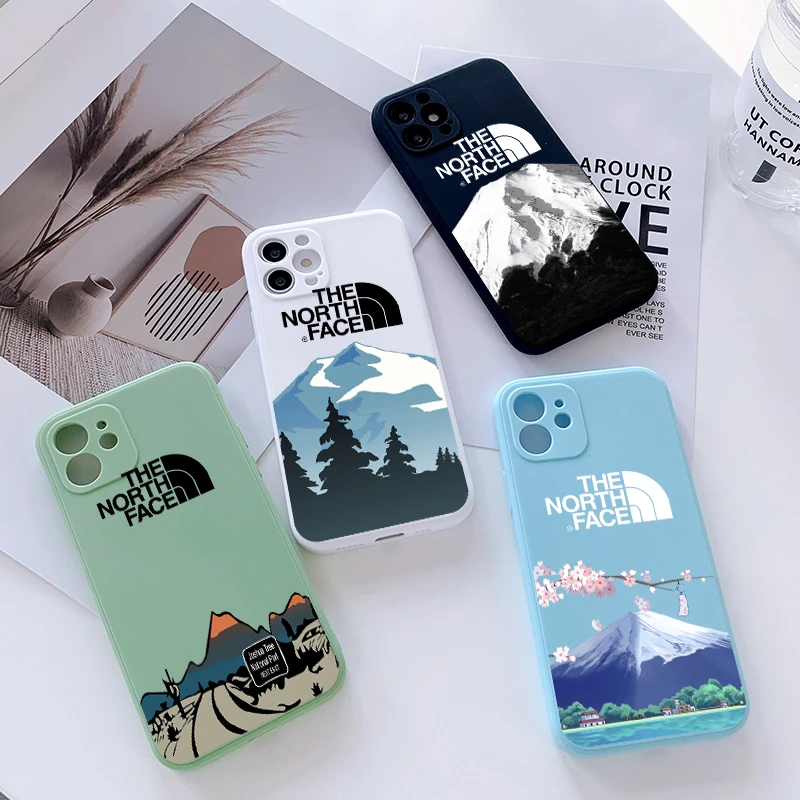 

Popular Mountain Phone Case for iPhone 13 12 11 Pro Xs X XR Max 8 7 SE Luxury Silicone Cases Soft Black Cover