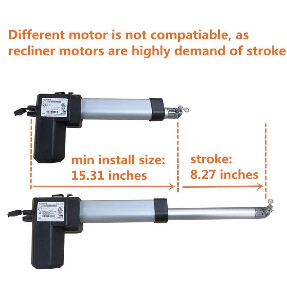 Geeksofa 300mm Power Electric Dc 24v/29v Adjustable Recliner Chair Sofa