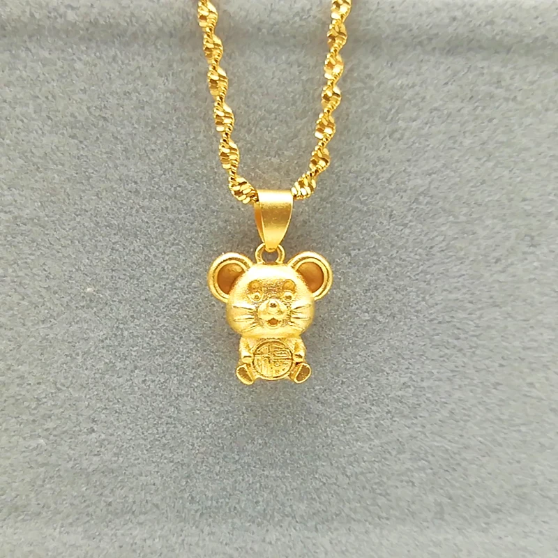 

2020 rat new mouse pendant Vietnamese gold imitation gold fashion belt pendant female pendant accessories jewelry, 24k