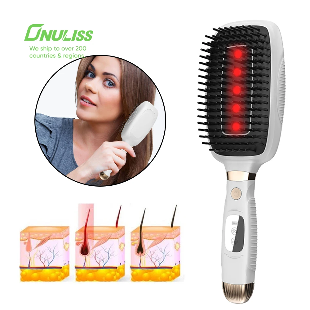 

Anti Hair Loss Head Massage Therapy Ions Vibration Red Light Hair Massage Brush Electric Laser Hair Growth Comb