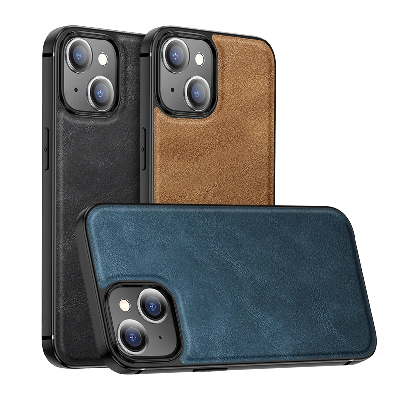 

Luxury High Quality Lens Protection PU Leather Smartphone Case For iPhone 13 Pro Max 12 Telephone Back Cover Fundas Coque Shell, As pictures shown
