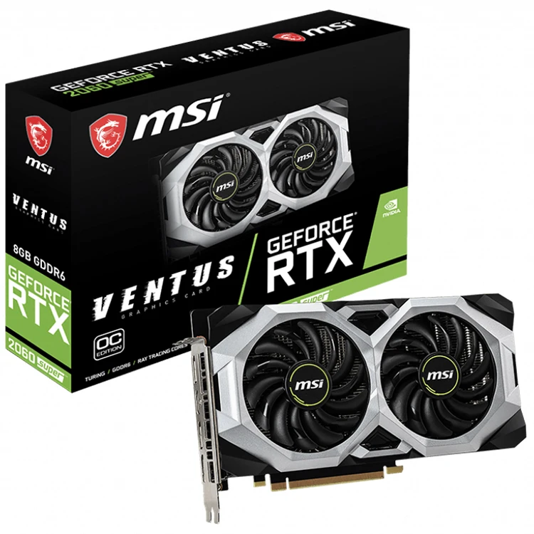 

MSI NVIDIA RTX 2060 Super VENTUS OC 8GB GDDR6 Gaming Graphics card with 1665Mhz 14 Gbps Memory Speed