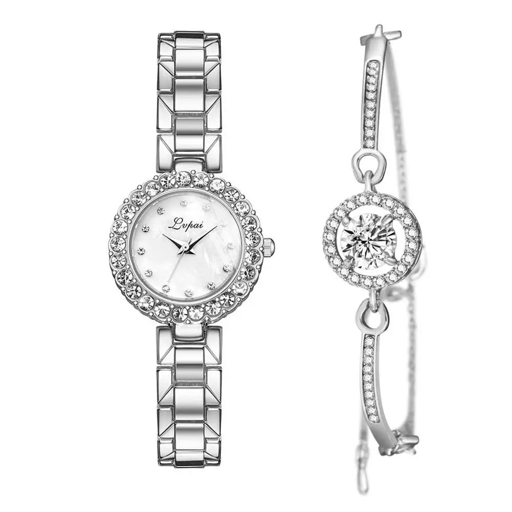 

2020 fashion ladies female models promotion bracelet set diamond quartz watch