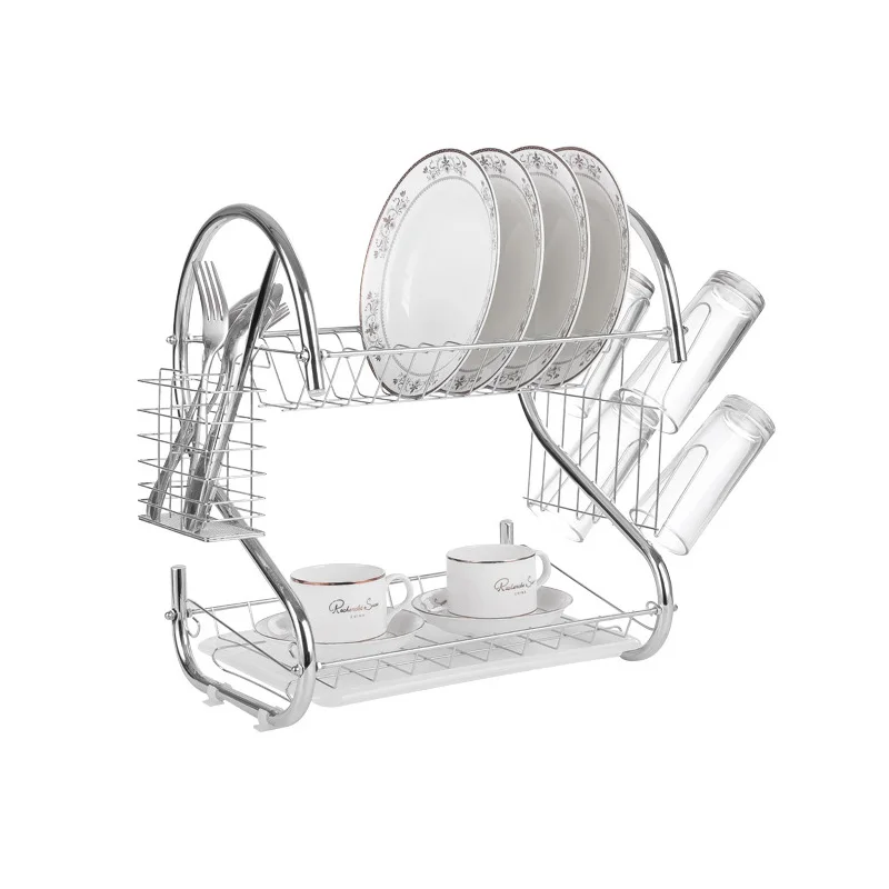 

China Factory Promotion 2-layer Large-capacity Metal Dish Rack, Bronze