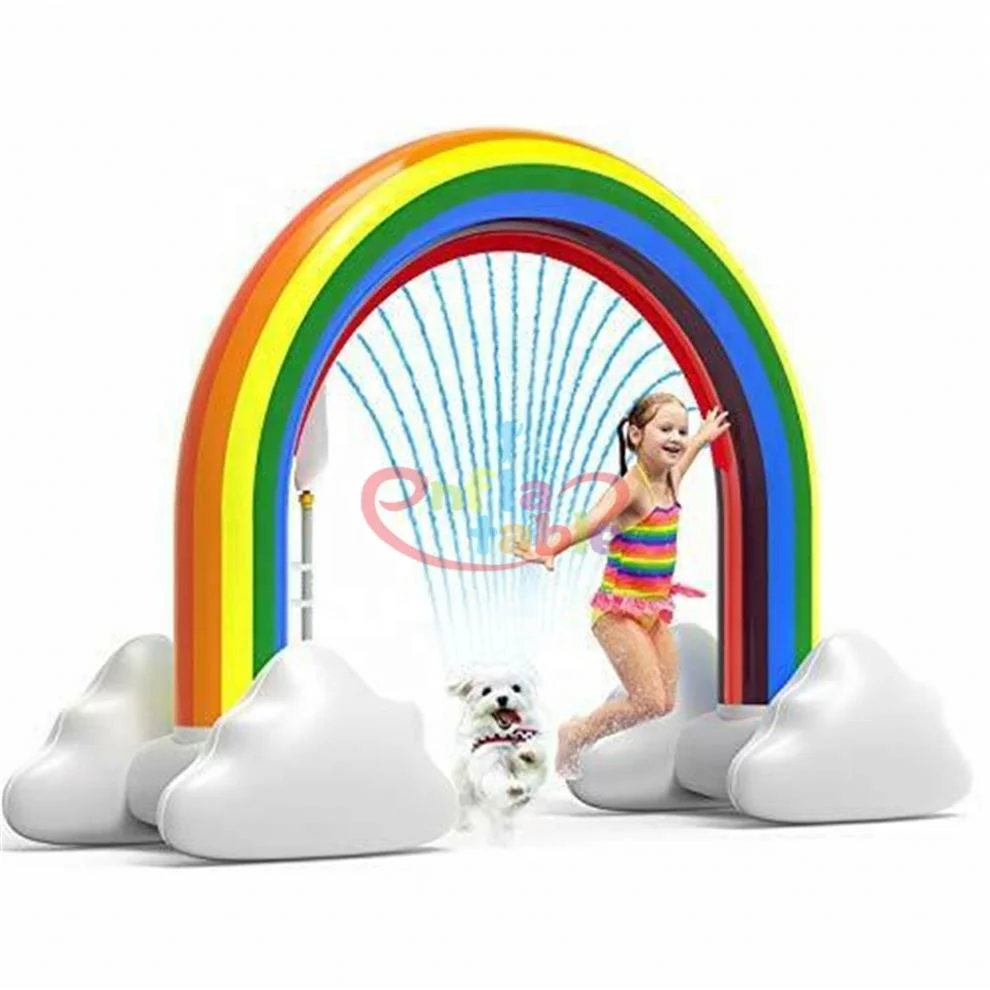

Rainbow Arch Kids Beach Toy Summer Inflatable Rainbow Arch With Sprinkler Water Spray Toys For Outdoor Yard