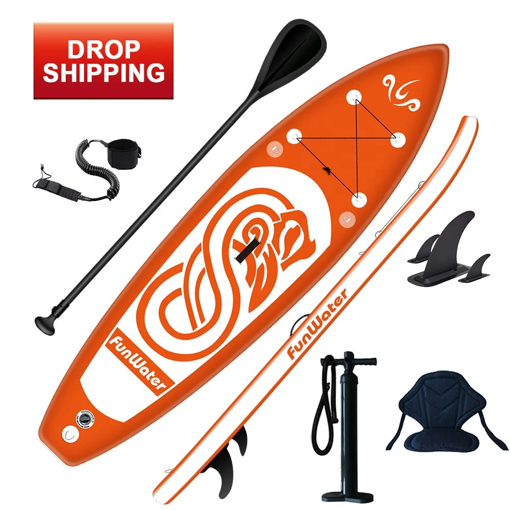 

FUNWATER drop shipping sup paddle board stand up paddle board inflatable sup cheap kayak paddling, Blue,orange