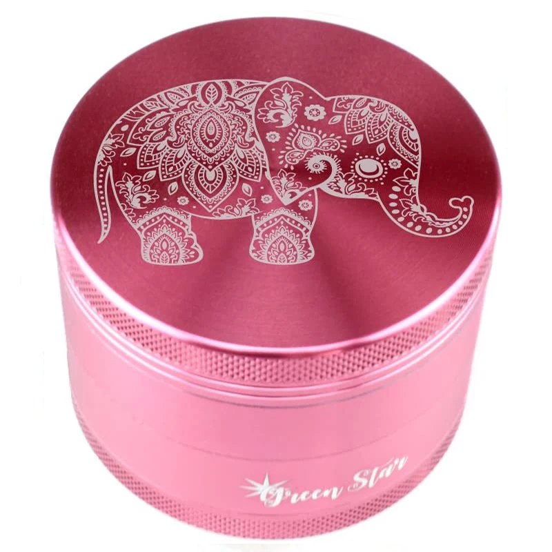 

SHINY stock wholesale cheap weed grinder custom logo herb grinder 4 parts pink grinders smoking accessory, 5 colors