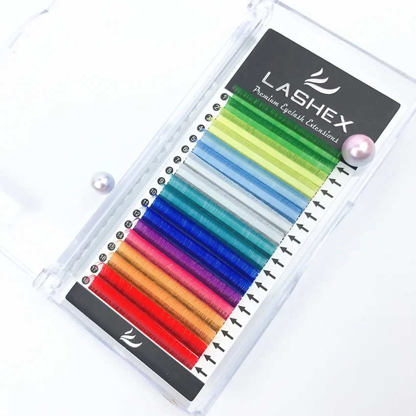 

Individual Color Eyelash Extensions Colorful Mix Rainbow Eyelash Extension Easy Fan Colored Eyelash Extension, Black