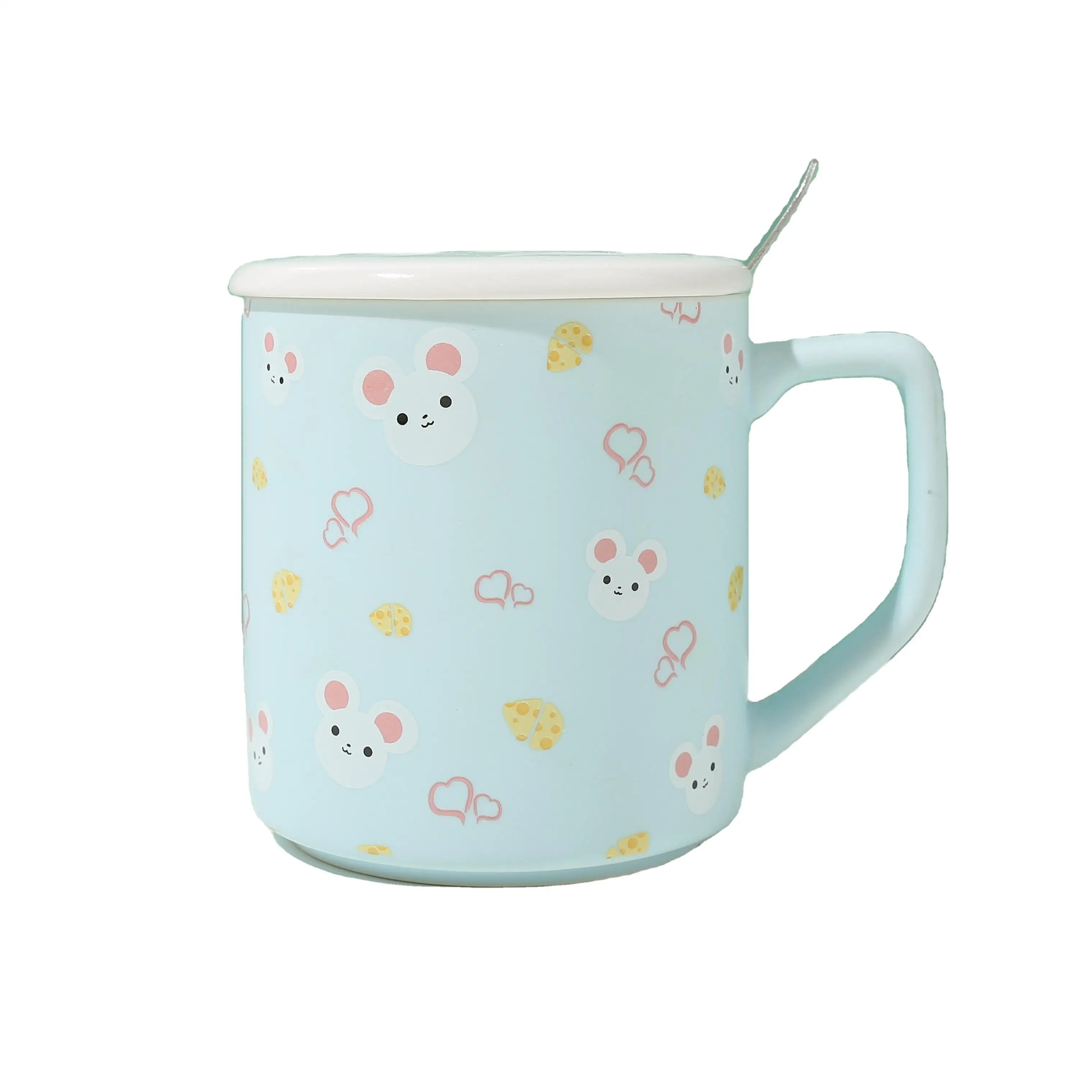 

New selling superior quality cute animal ceramic mug ceramic mug with lid, Colorful