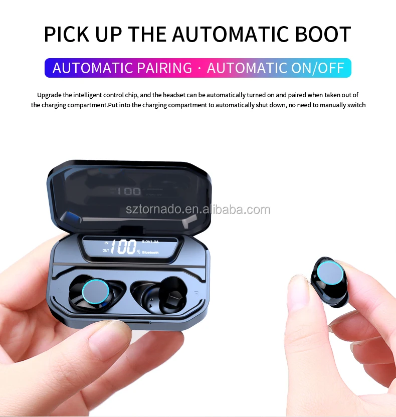 Tindeala 3300mAh Type-c PowerBank LED Display IPX7 Waterproof Touch In-Ear Earbuds TWS 5.0 Bluetooth Stereo Wireless Earphone - ANKUX.COM