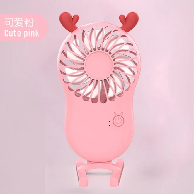 Cute Portable Handheld USB Chargeable Desktop Fans 3 Mode Summer Cooler For Outdoor Office Desk Stand Fan