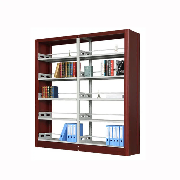 Modern Classic Bookcase Design Double Side Steel 5 Tiers Book