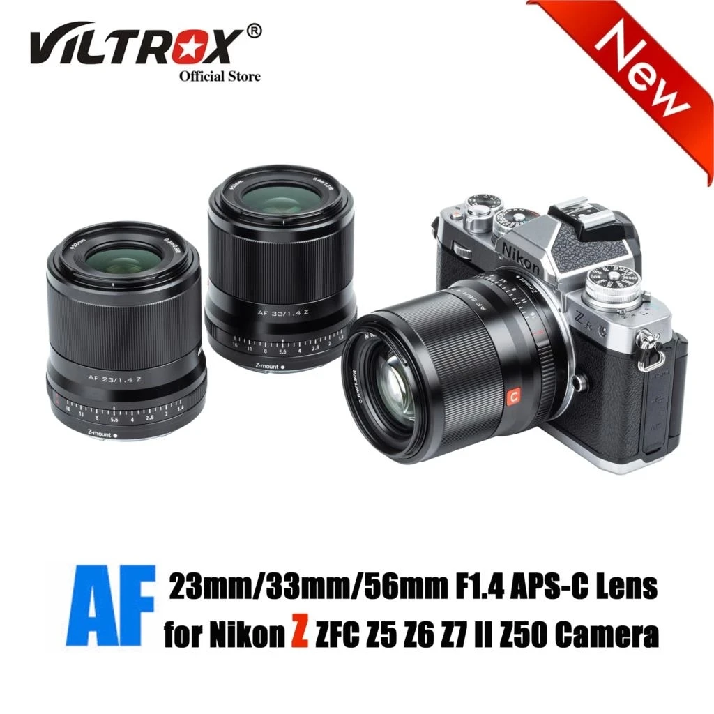 

VILTROX 23mm 33mm 56mm F1.4 AF Camera Lens Large Aperture APS-C Lens for Nikon Z Mount ZFC Z50 Z6 Z6II Z7 Z9 Mirrorless Camera
