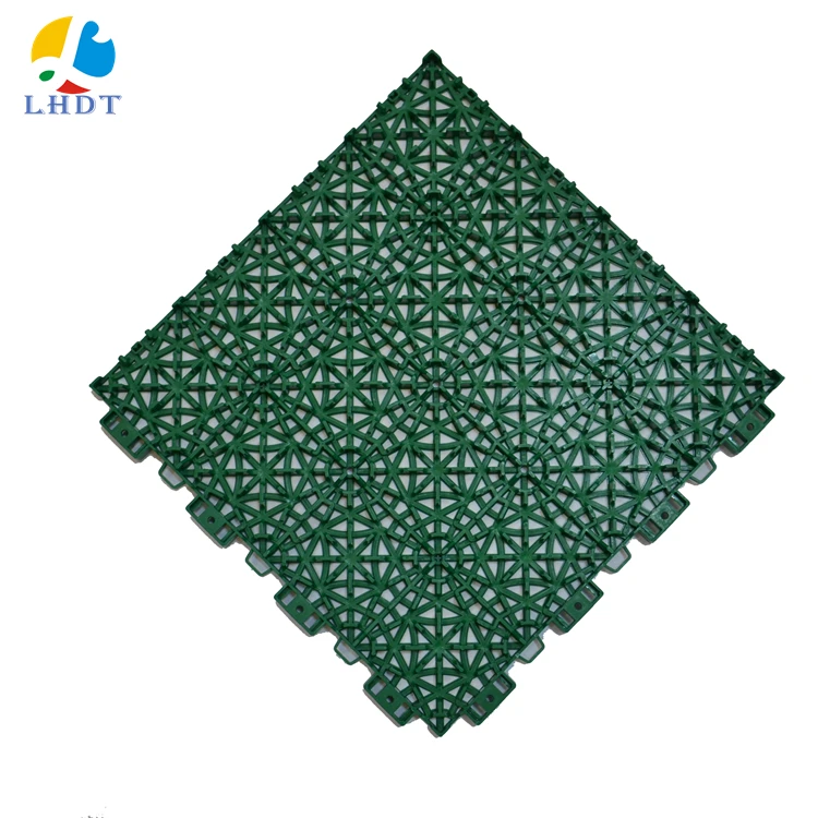 

Green carpet outdoor indoor sports interlocking suspended plastic flooring tiles square floor, 12 colors