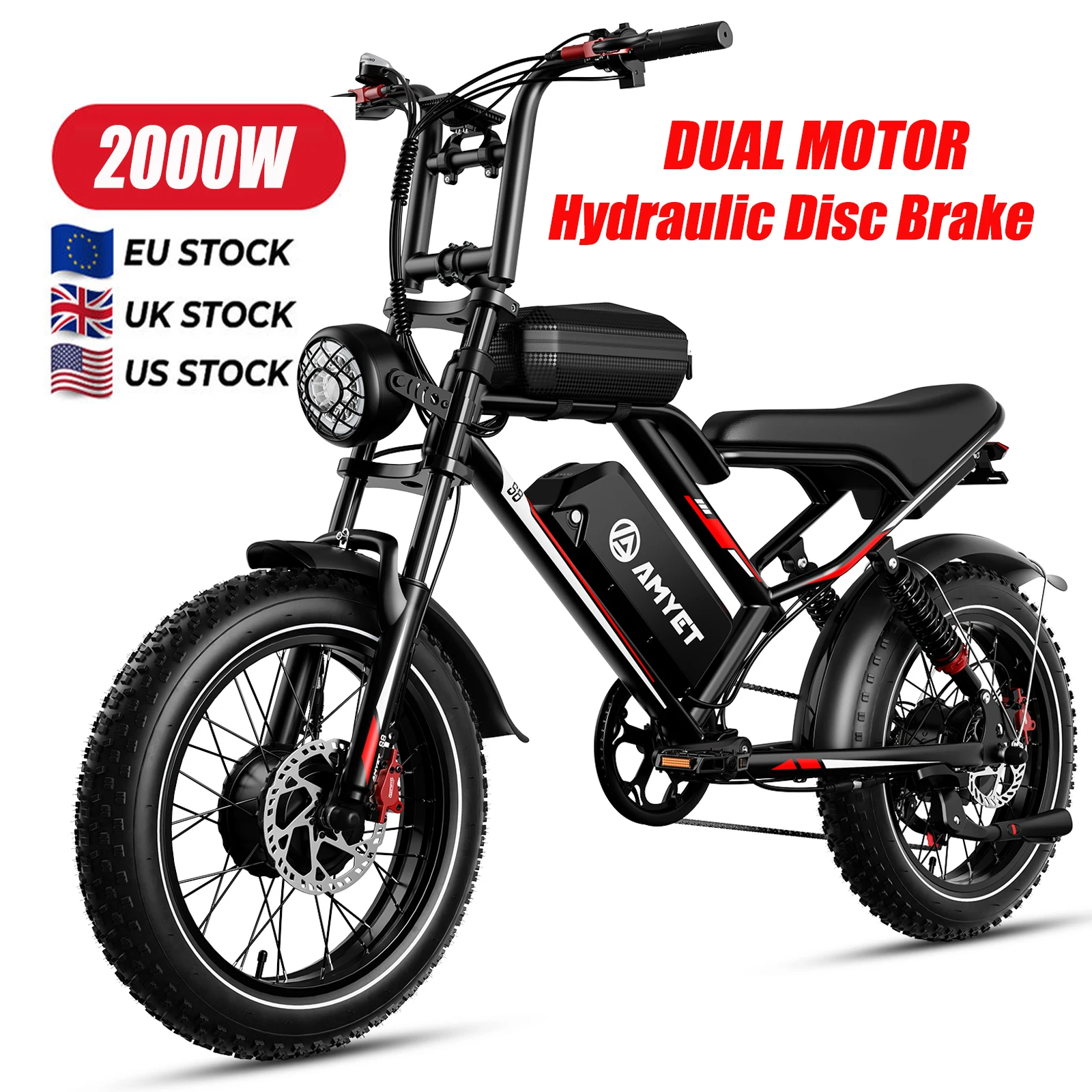 

Hot Sell 20 Inch fat tire E-bike with 1000W 2000W Dual motor 48V 25AH Hydraulic berak Adult fatbike E Bike Electric Bicycle