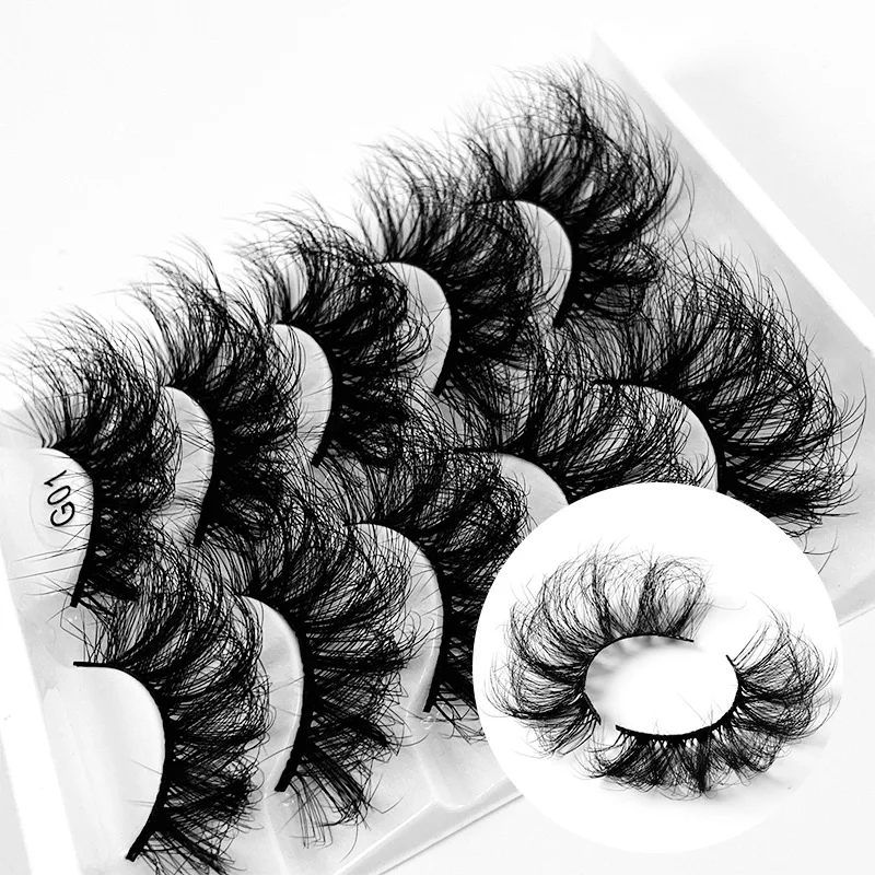 

New 5 Pairs 3D Mink Lashes Natural Mink False Eyelashes Dramatic Volume Fake Eyelash Extension Faux Cils Wholesale Makeup Tool