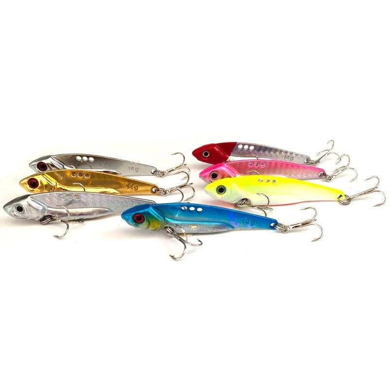 

Free sample 7/10/12/14/18g Slow Jigging Lures VIB Fish With Double Hooks Japan Quality Slow Bionic Saltwater Fishing Lure, 7 colors