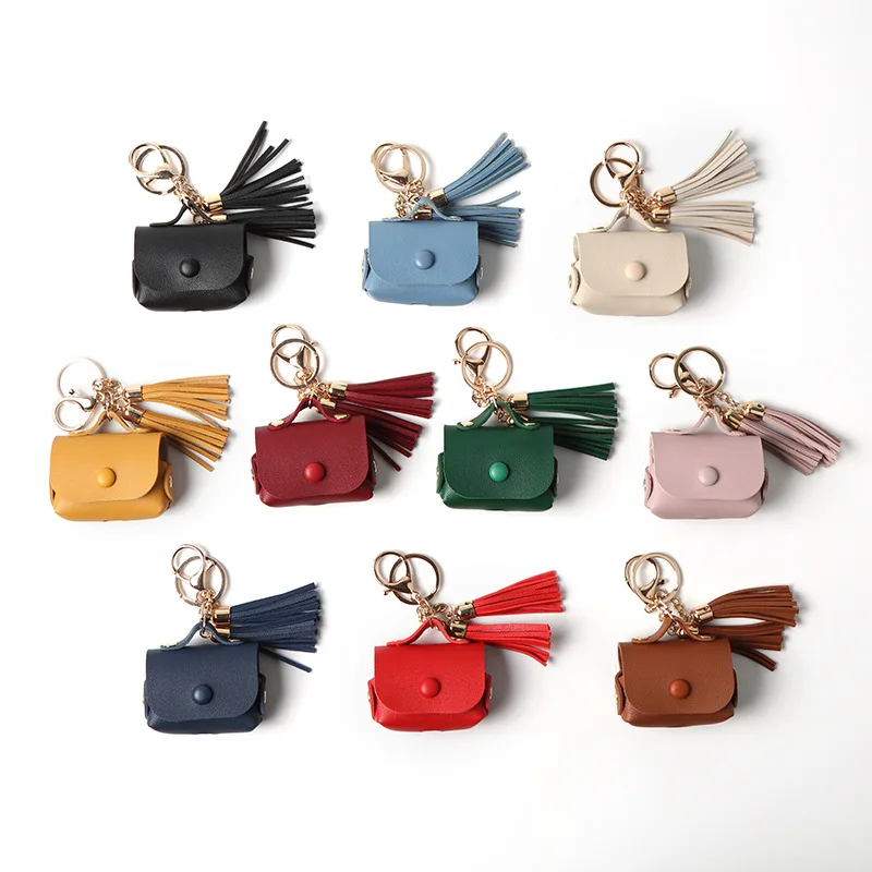 

Luxury Design PU Leather Bags Earphone Cases For Airpods Pro 2 1 Case Cover With Tassels Keychain