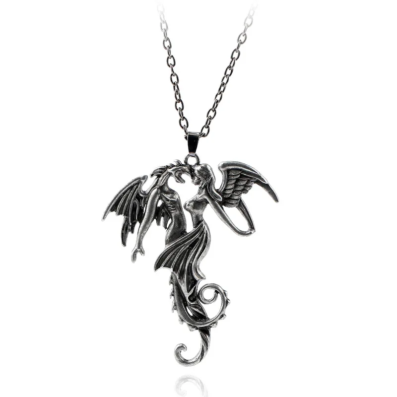 

2021 New Arrival Holiday Fashion Jewelry Pendant Motorcycle Necklace Draconic Tryst Necklace for Women Men, Picture shows