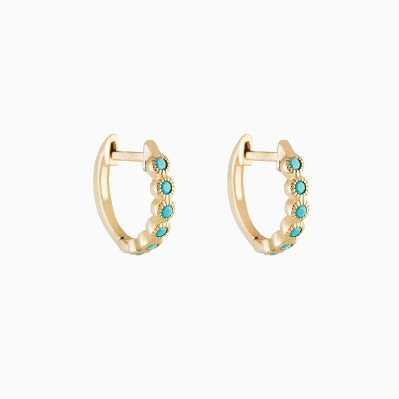 

ROXI Hot trend s925 sterling silver inlaid stone personality hoop earrings