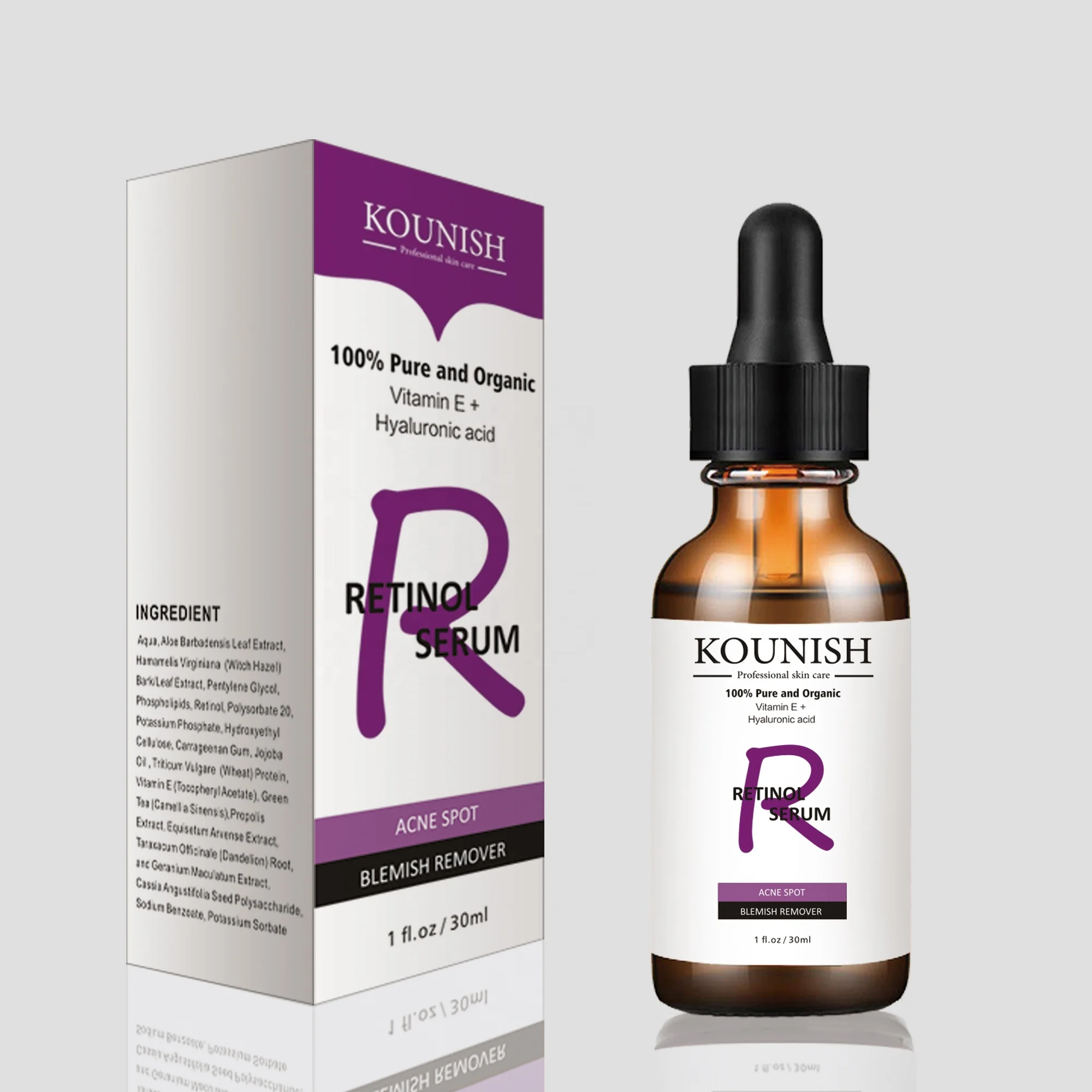 

Private Label Skin Care Organic Pure Hyaluronic Acid Facial Set Anti Aging Wrinkle Face 2.5% Retinol Serum