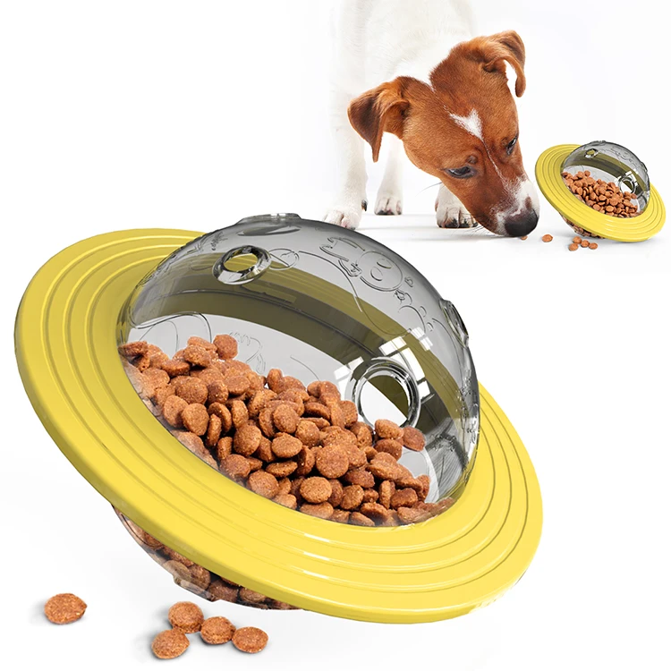 

Interactive Leaking Food Pet Toys Ball Puppy Chasing Flying Saucer Slow Feeder Food Dispenser Chewing Dog Puzzle Training Toy, Picture
