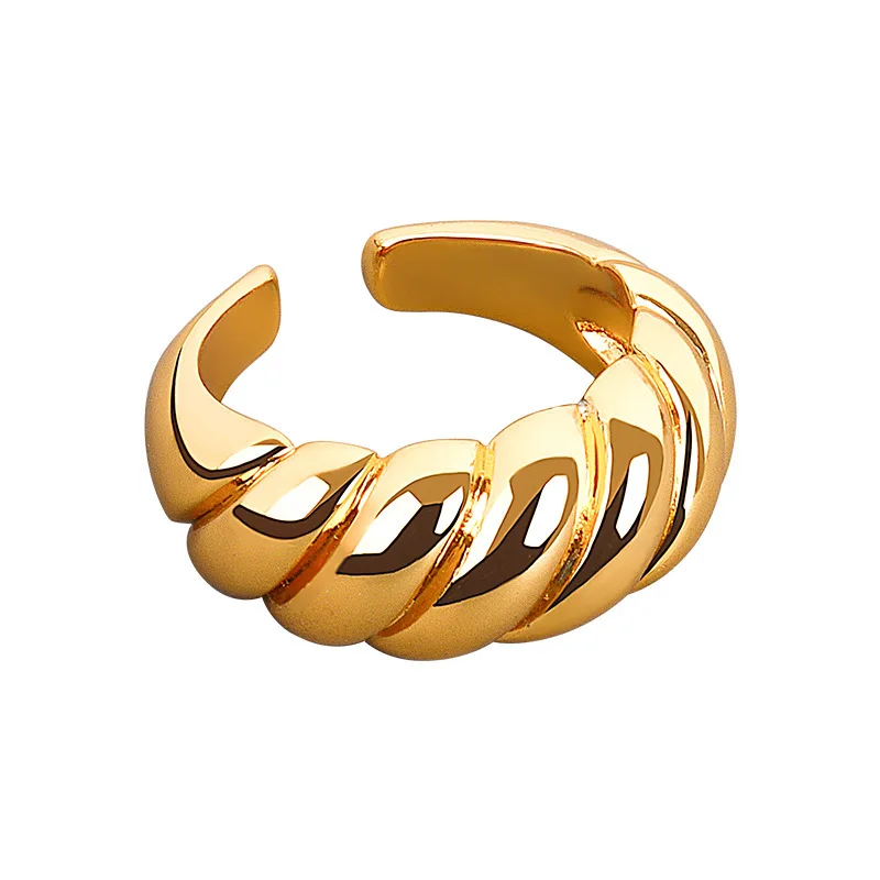 

ODM bague ajustable damen schmuck vintage gold copper croissant finger rings women