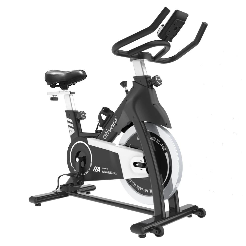 

spinning bike indoor Cycling 35 lbs Flywheel Belt Drive Workout Bicycle Training spin Fitness Exercise stationary spinning bike, White